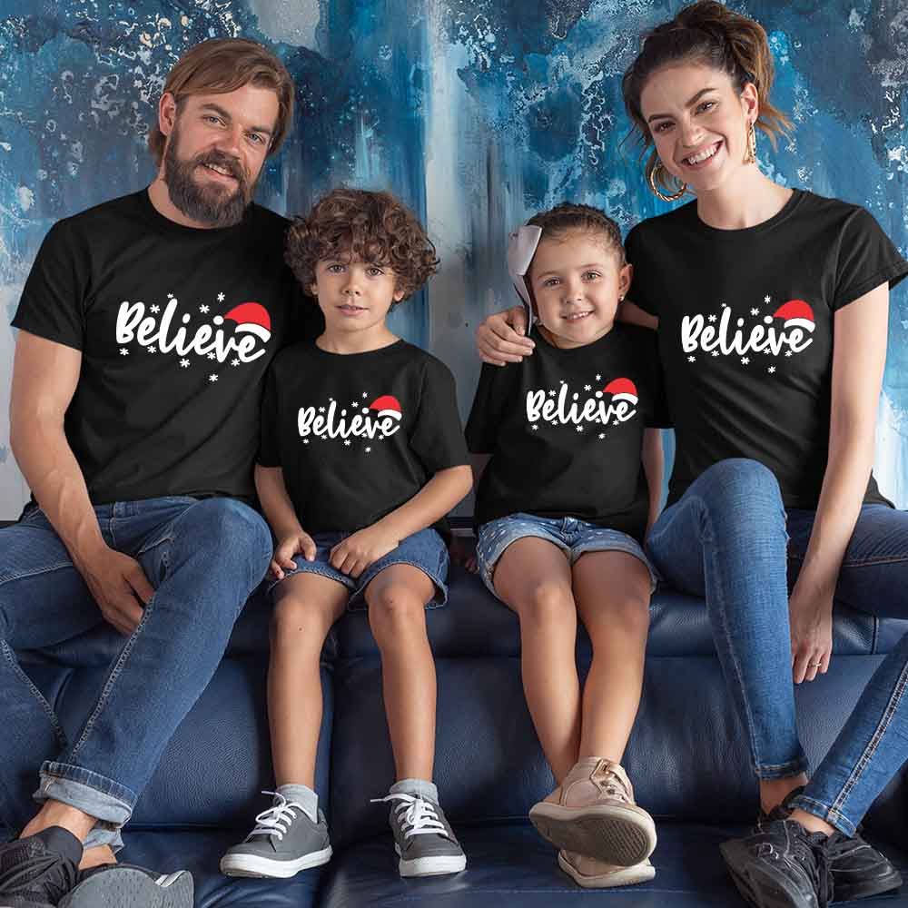 Believe Matching Family T-Shirts Set of 3, 4, 5, and 6