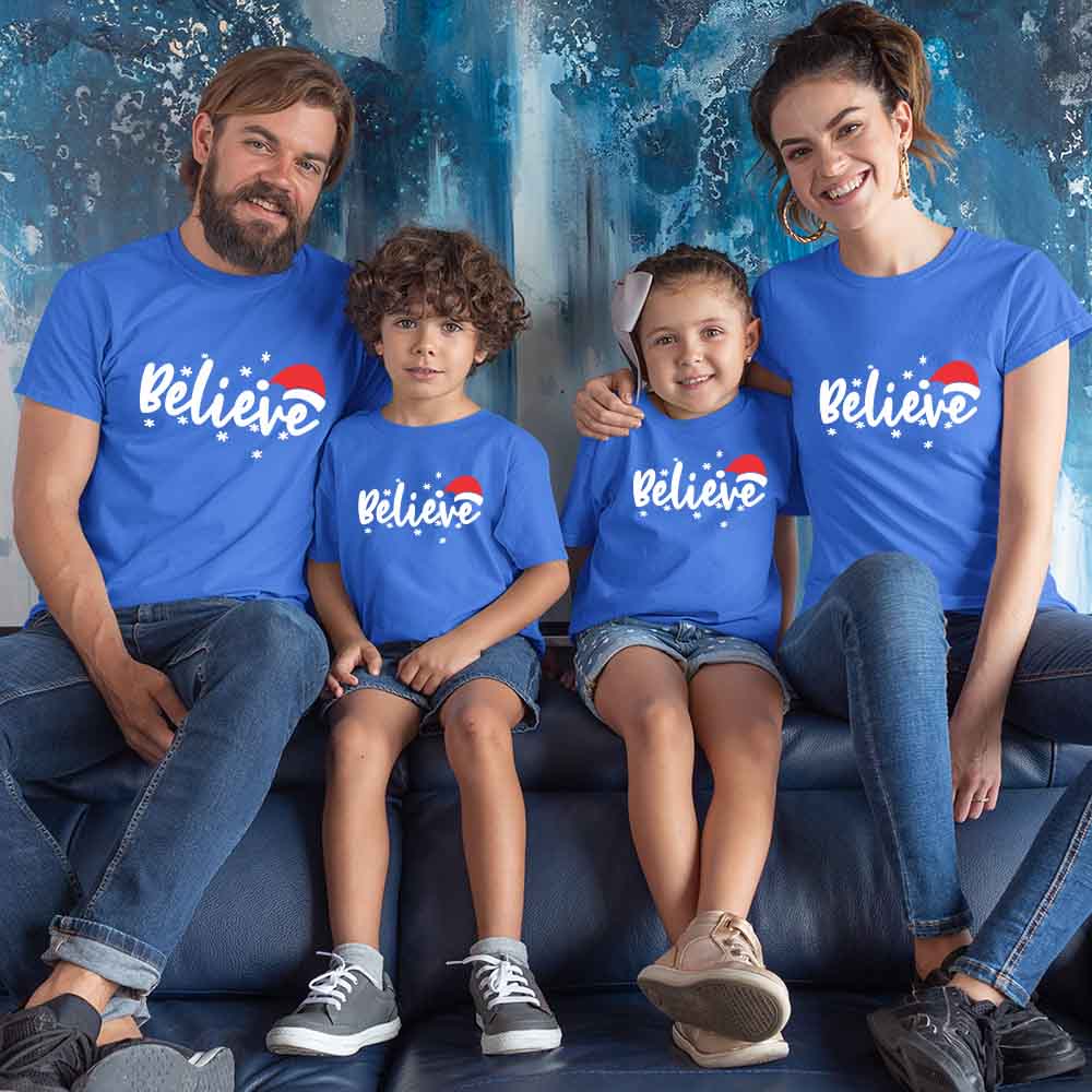 Believe Matching Family T-Shirts Set of 3, 4, 5, and 6