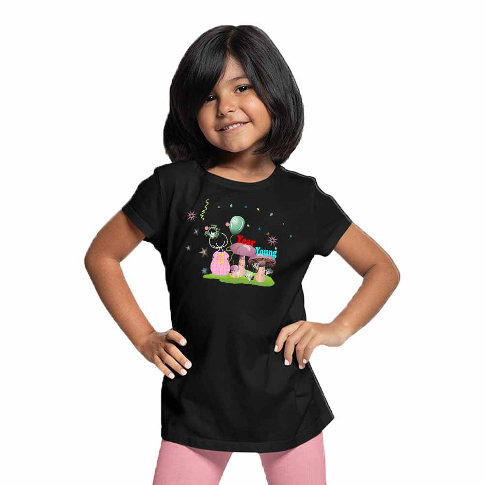 5th Birthday Mushroom Theme Kids T-shirt