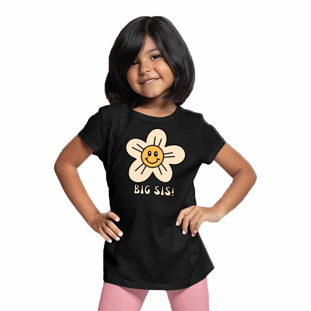 Big Sis with Flower Design T-Shirt