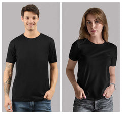 Black Plain Tshirts for Men & Women