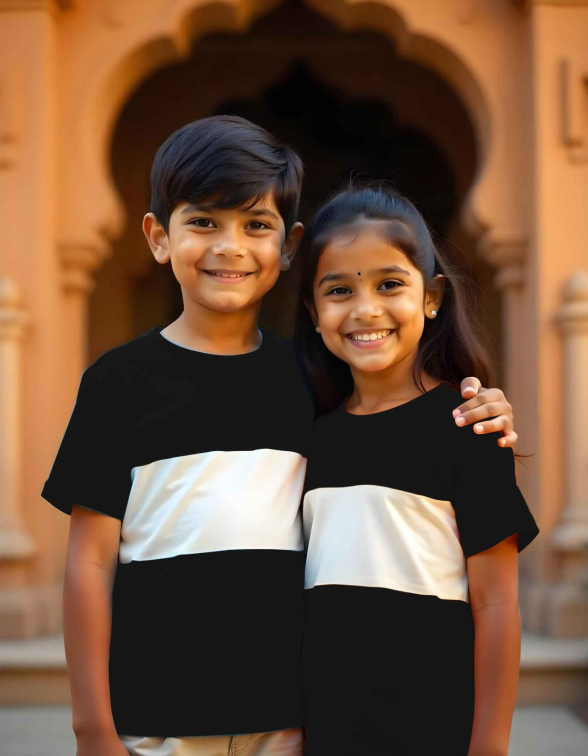 Black White Block Tees – Perfect Rakshabandhan Gift for Siblings