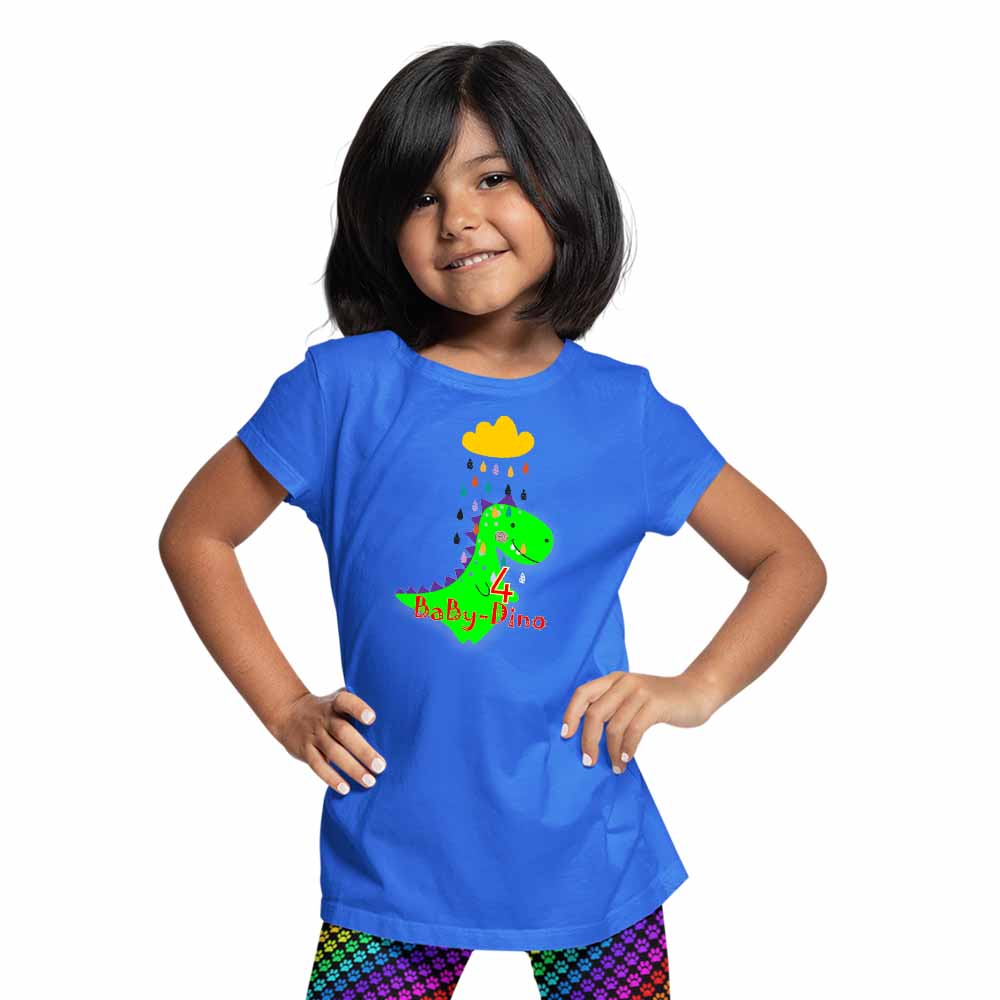 Baby Dino designed 4rd Birthday Theme Kids T-shirt
