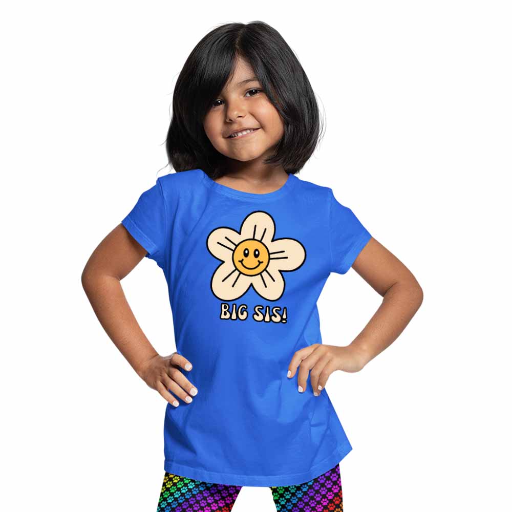 Big Sis with Flower Design T-Shirt