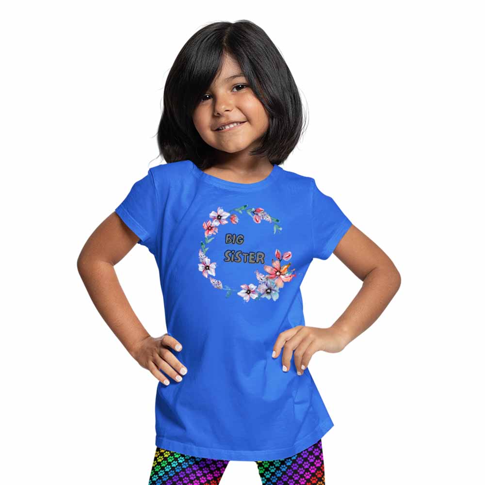 Big Sister with Flower Design T-Shirt