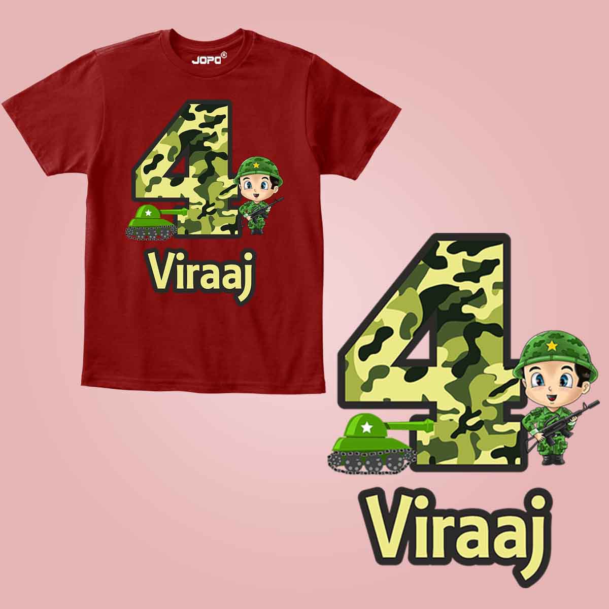 Camouflage Theme Birthday Boy
