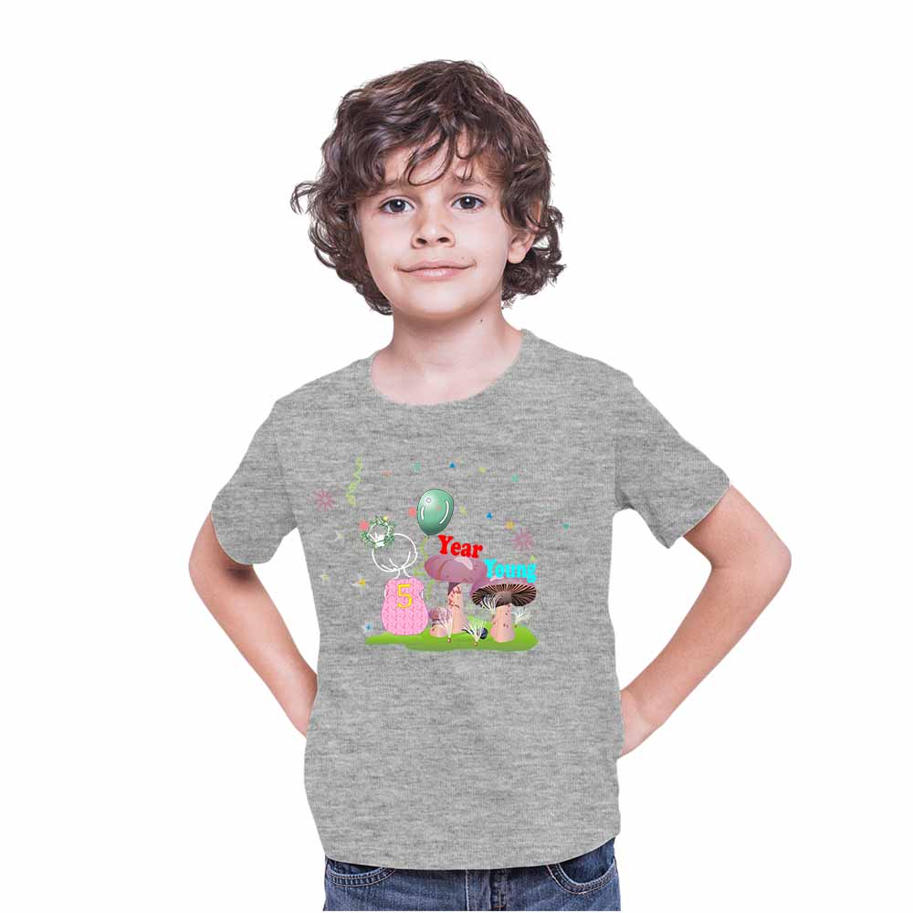 5th Birthday Mushroom Theme Kids T-shirt