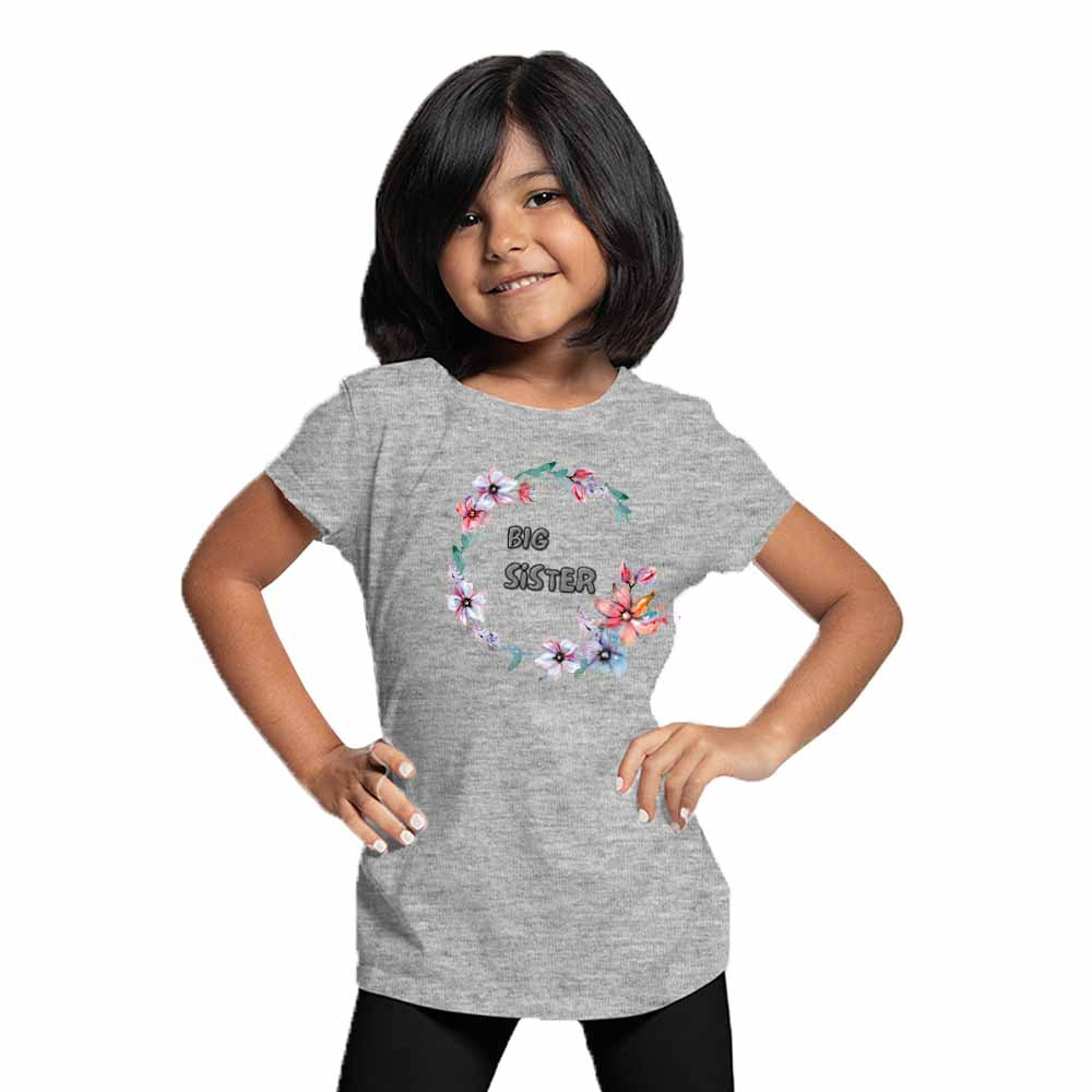 Big Sister with Flower Design T-Shirt