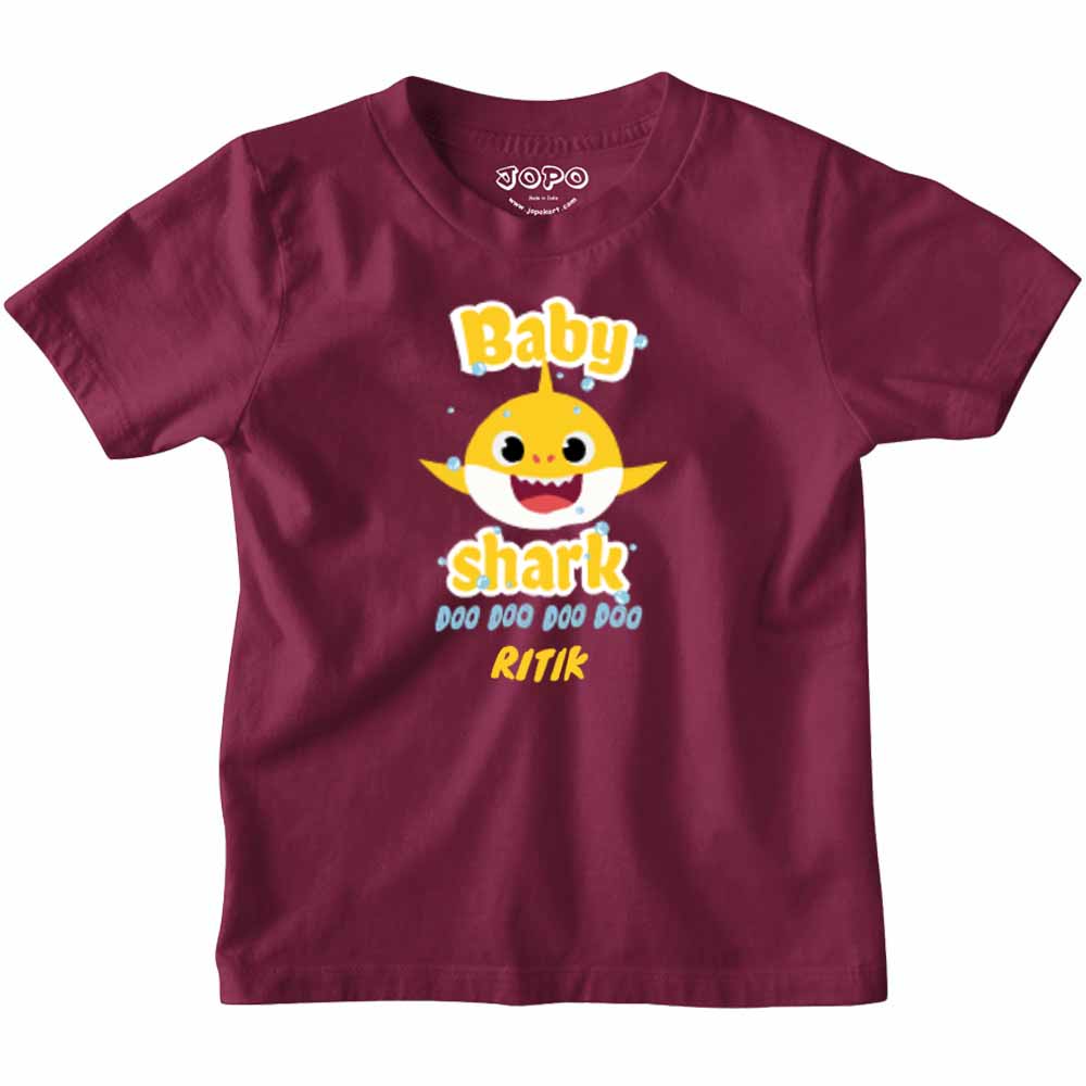 Birthday Customised Kids Tshirts - Shark Theme