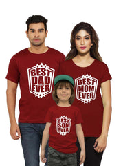 Best Mom Dad Son Ever Family T-Shirts Set of 3 & 4 for Mom, Dad, Son & Daughter