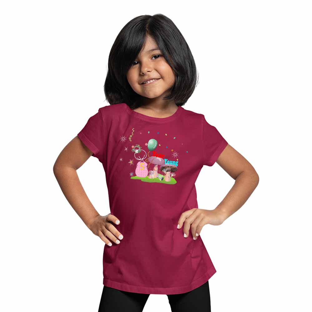 5th Birthday Mushroom Theme Kids T-shirt