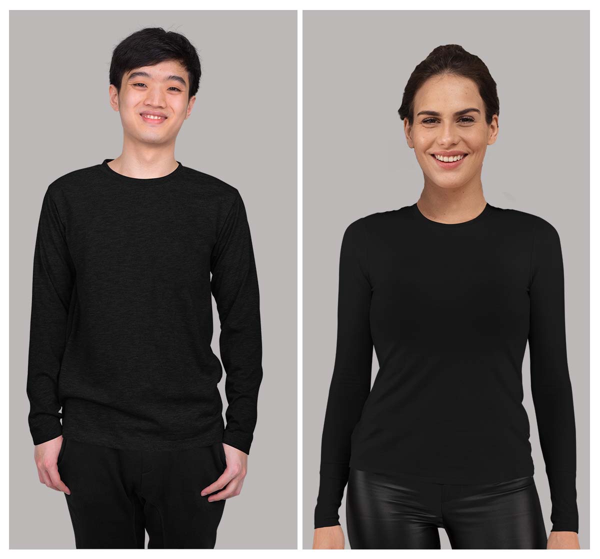 Black Plain T-shirt for Men and Women Full Sleeve