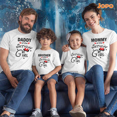 Birthday Girl Family T-Shirts Set of 4 for Mom, Dad, Son & Daughter