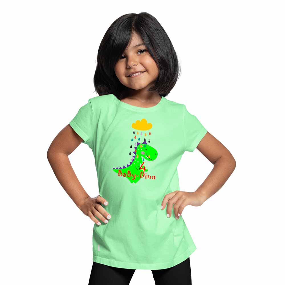 Baby Dino designed 4rd Birthday Theme Kids T-shirt