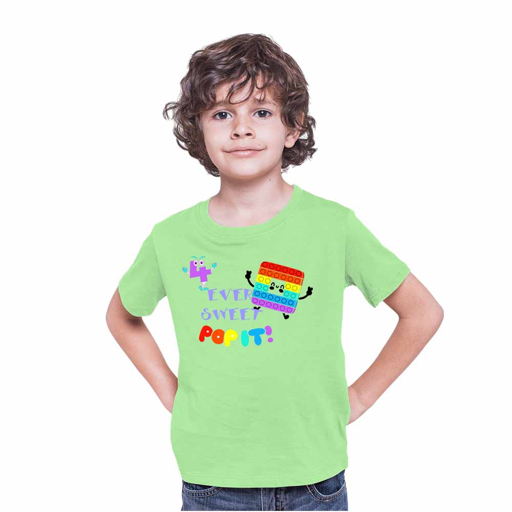 4rd Birthday Popi Game Theme Kids T-shirt