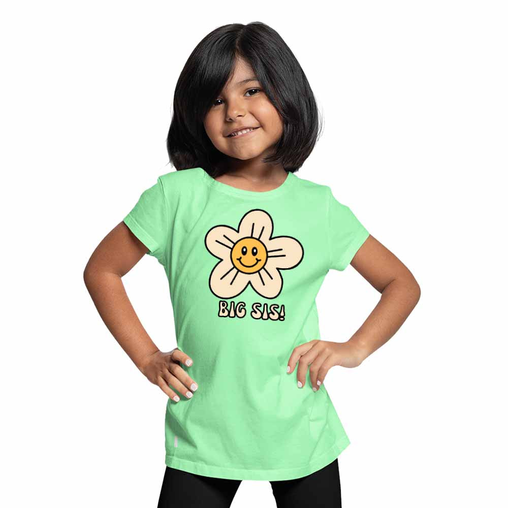 Big Sis with Flower Design T-Shirt