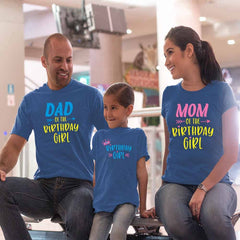 Birthday Girl Matching Family T-Shirts Set of 3
