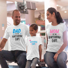 Birthday Girl Matching Family T-Shirts Set of 3