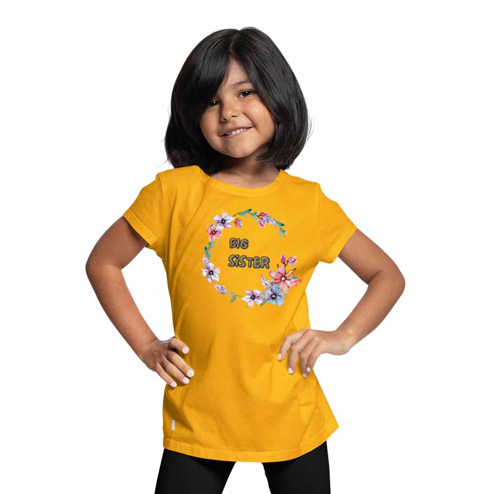 Big Sister with Flower Design T-Shirt