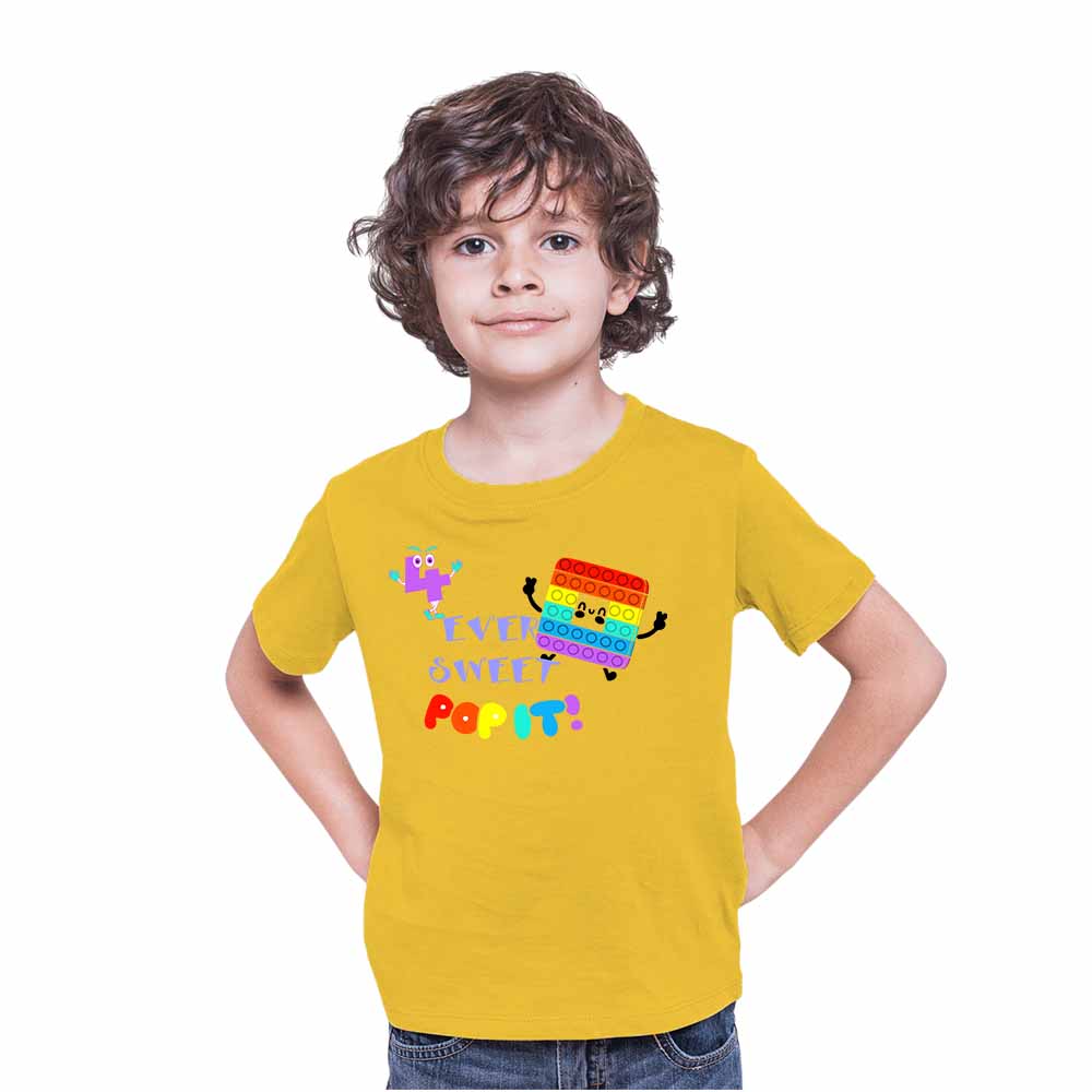 4rd Birthday Popi Game Theme Kids T-shirt