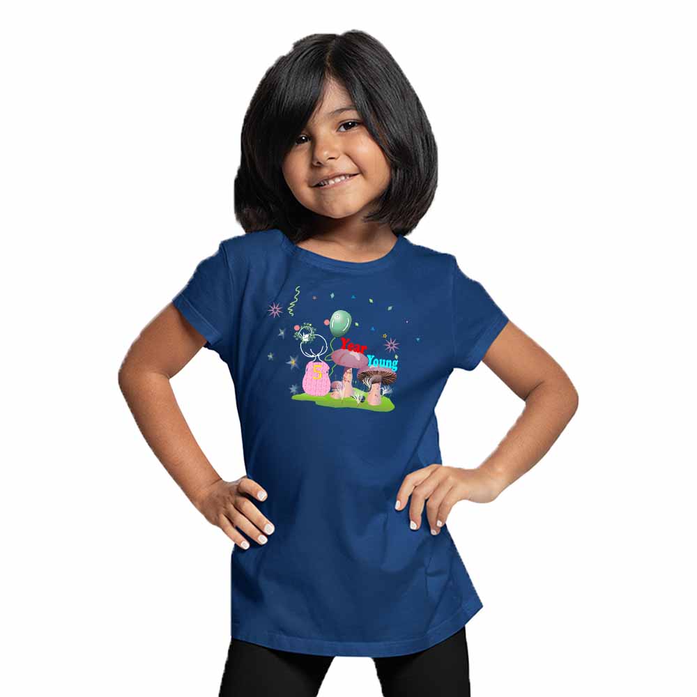 5th Birthday Mushroom Theme Kids T-shirt