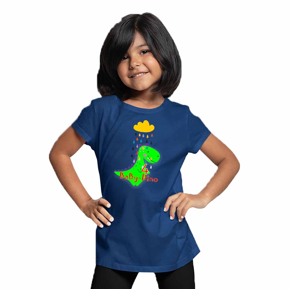 Baby Dino designed 4rd Birthday Theme Kids T-shirt