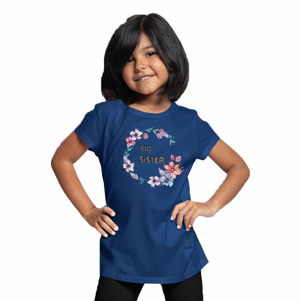 Big Sister with Flower Design T-Shirt