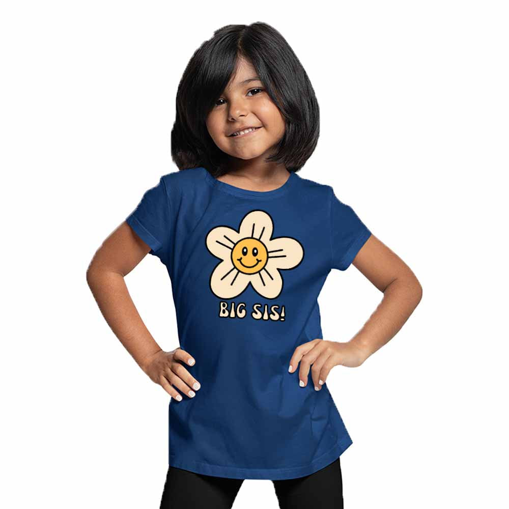 Big Sis with Flower Design T-Shirt