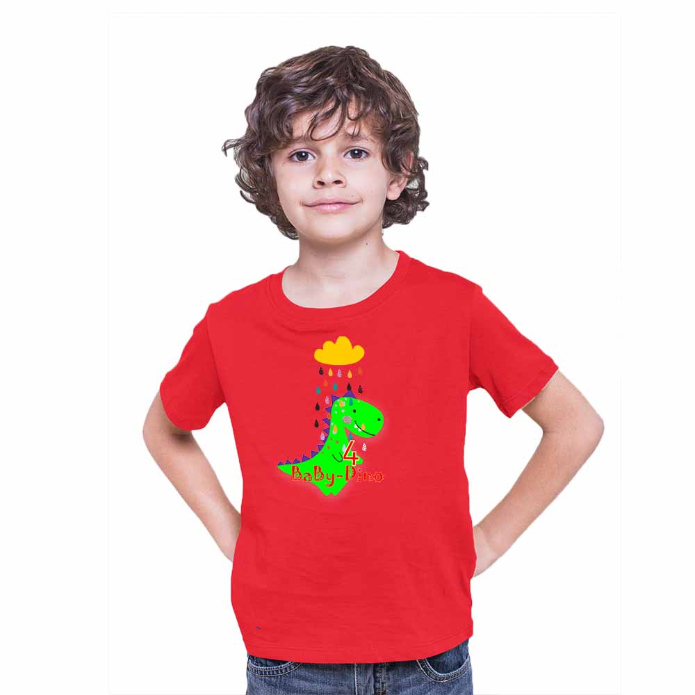 Baby Dino designed 4rd Birthday Theme Kids T-shirt