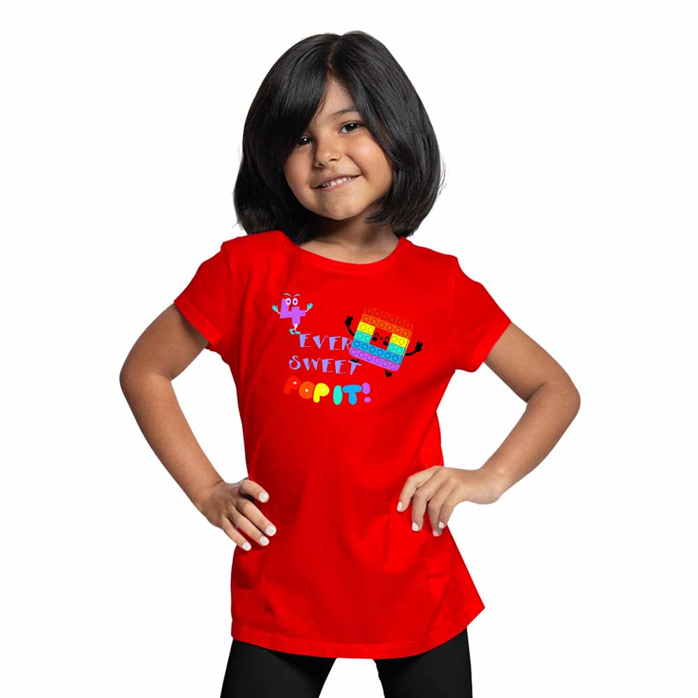 4rd Birthday Popi Game Theme Kids T-shirt