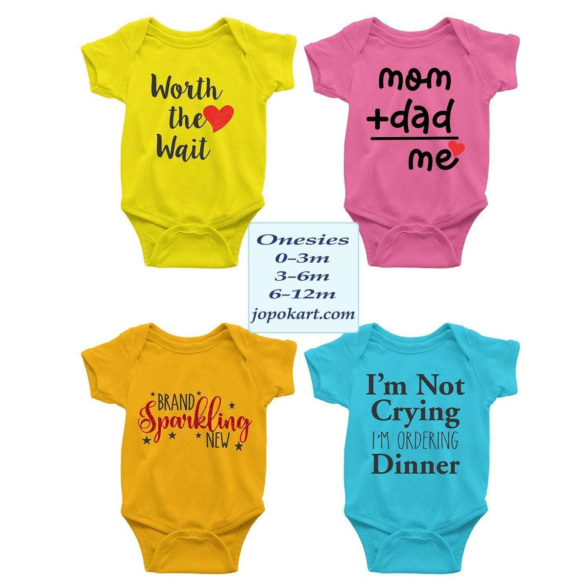 Baby Boy's and Baby Girl's Cotton Bodysuits (Pack of 4)