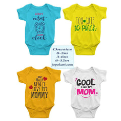 Baby Boy and Baby Girl Cotton Bodysuits (Pack of 4)