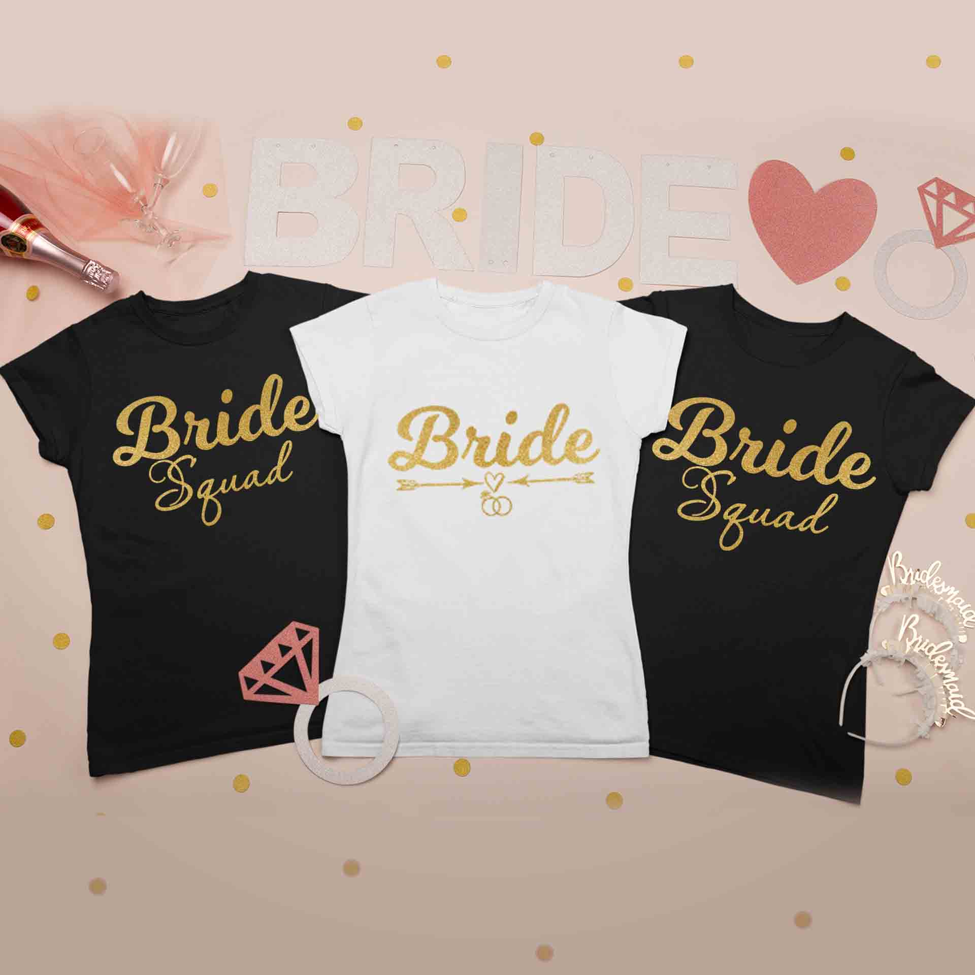 Bride & Bride Squad Bachelorette Party Tshirts