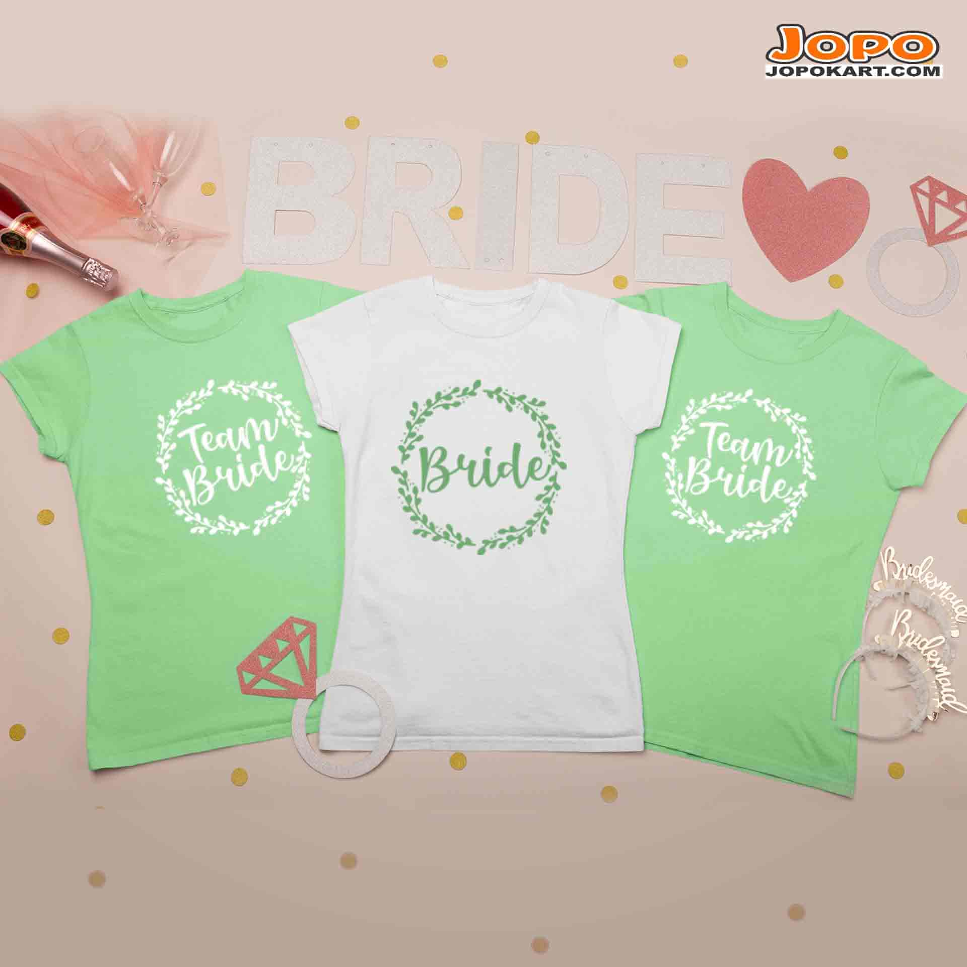 Bride - Team Bride Bachelorette Party T-Shirts Set of 2, 3, 4, 5