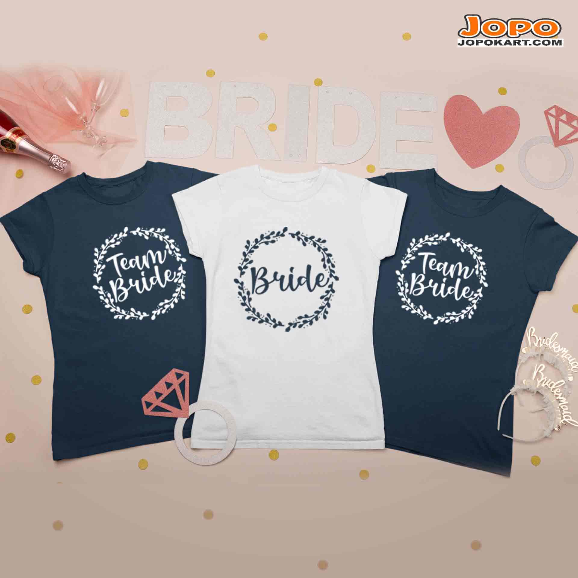 Bride - Team Bride Bachelorette Party T-Shirts Set of 2, 3, 4, 5