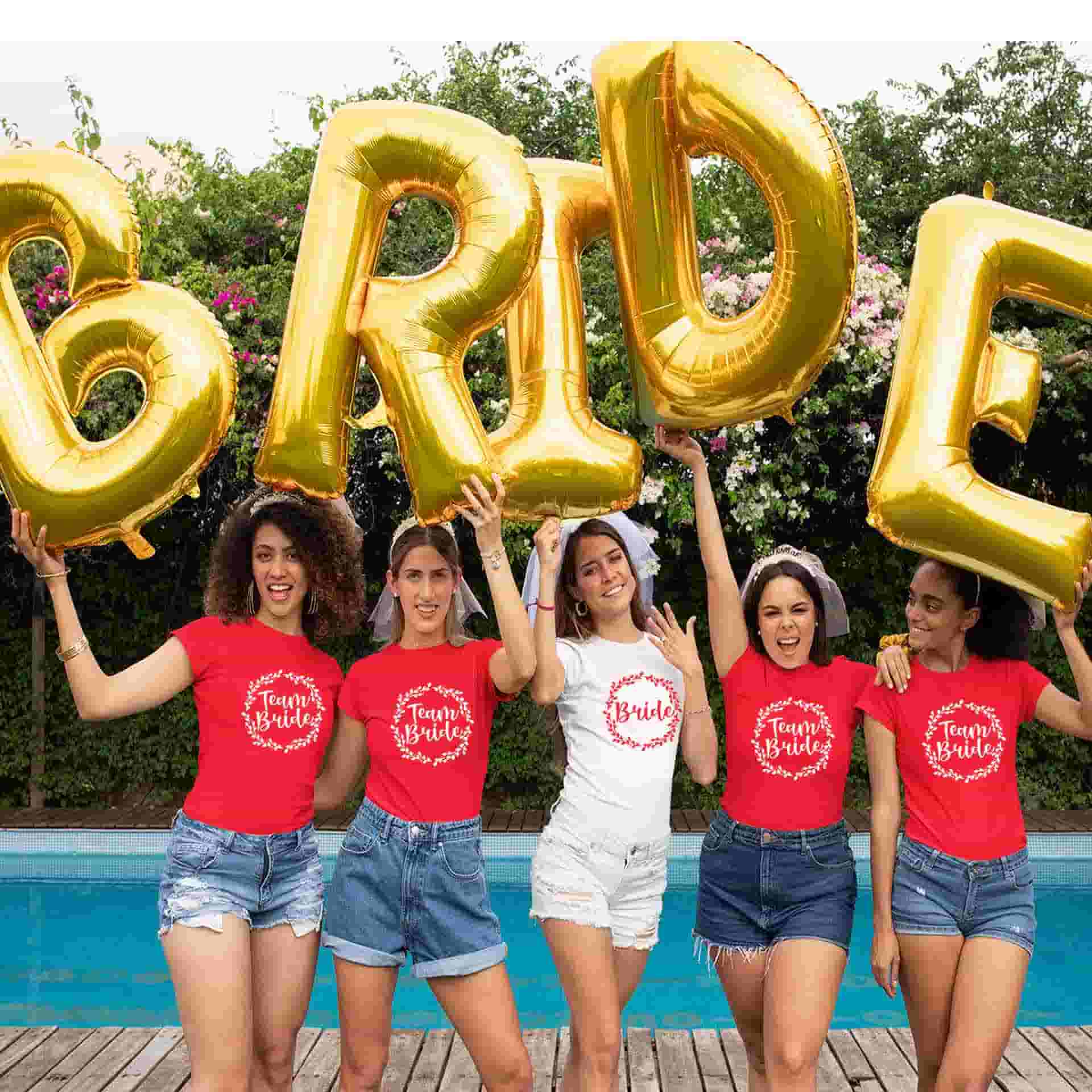 Bride - Team Bride Bachelorette Party T-Shirts Set of 2, 3, 4, 5