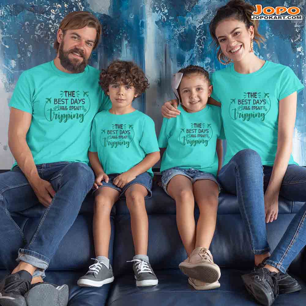 Best Days Tripping Family T-Shirts Set of 3 & 4 for Mom, Dad, Son, Daughter