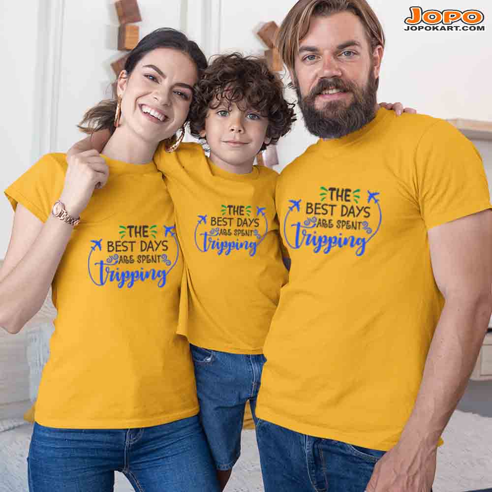 Best Days Tripping Family T-Shirts Set of 3 & 4 for Mom, Dad, Son, Daughter