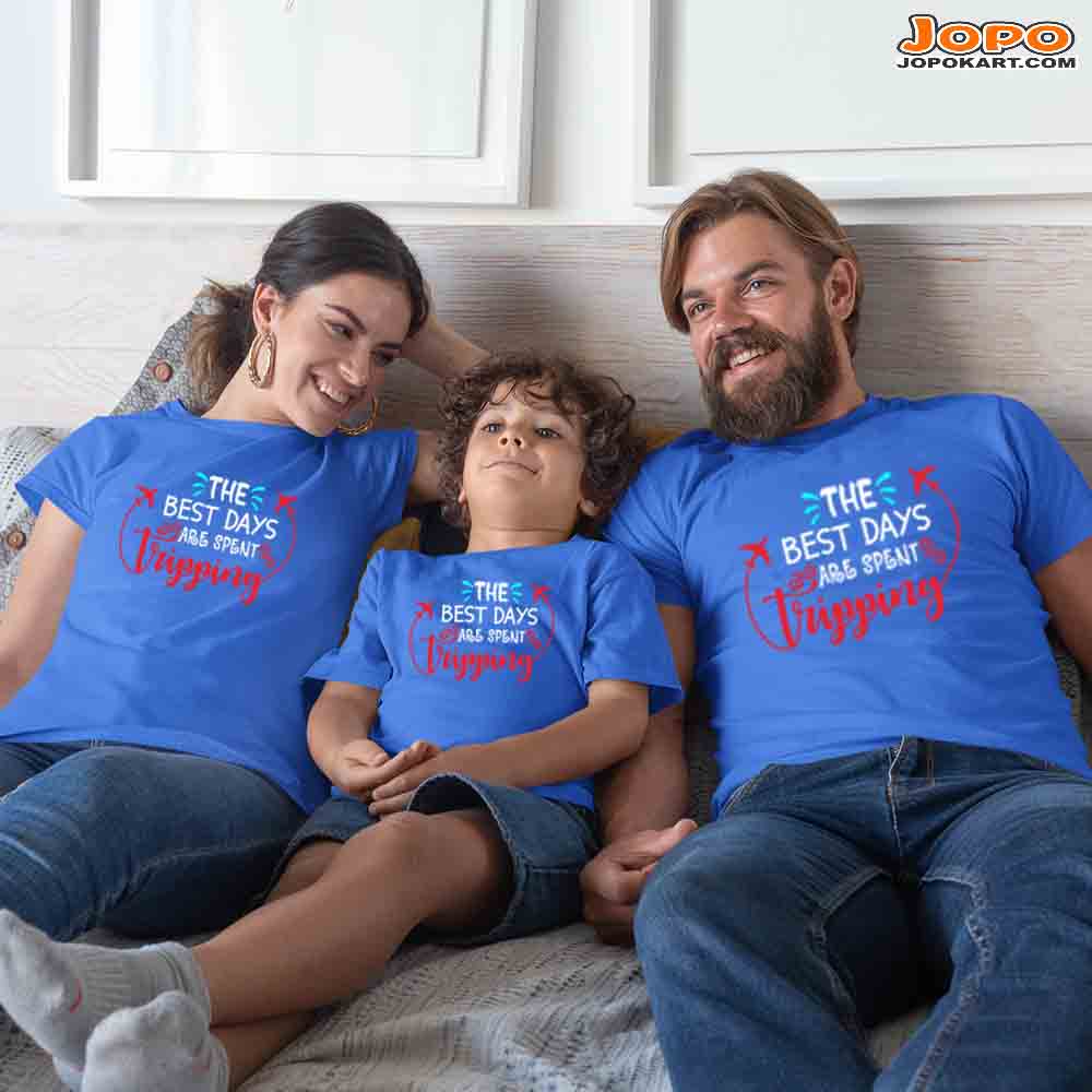 Best Days Tripping Family T-Shirts Set of 3 & 4 for Mom, Dad, Son, Daughter