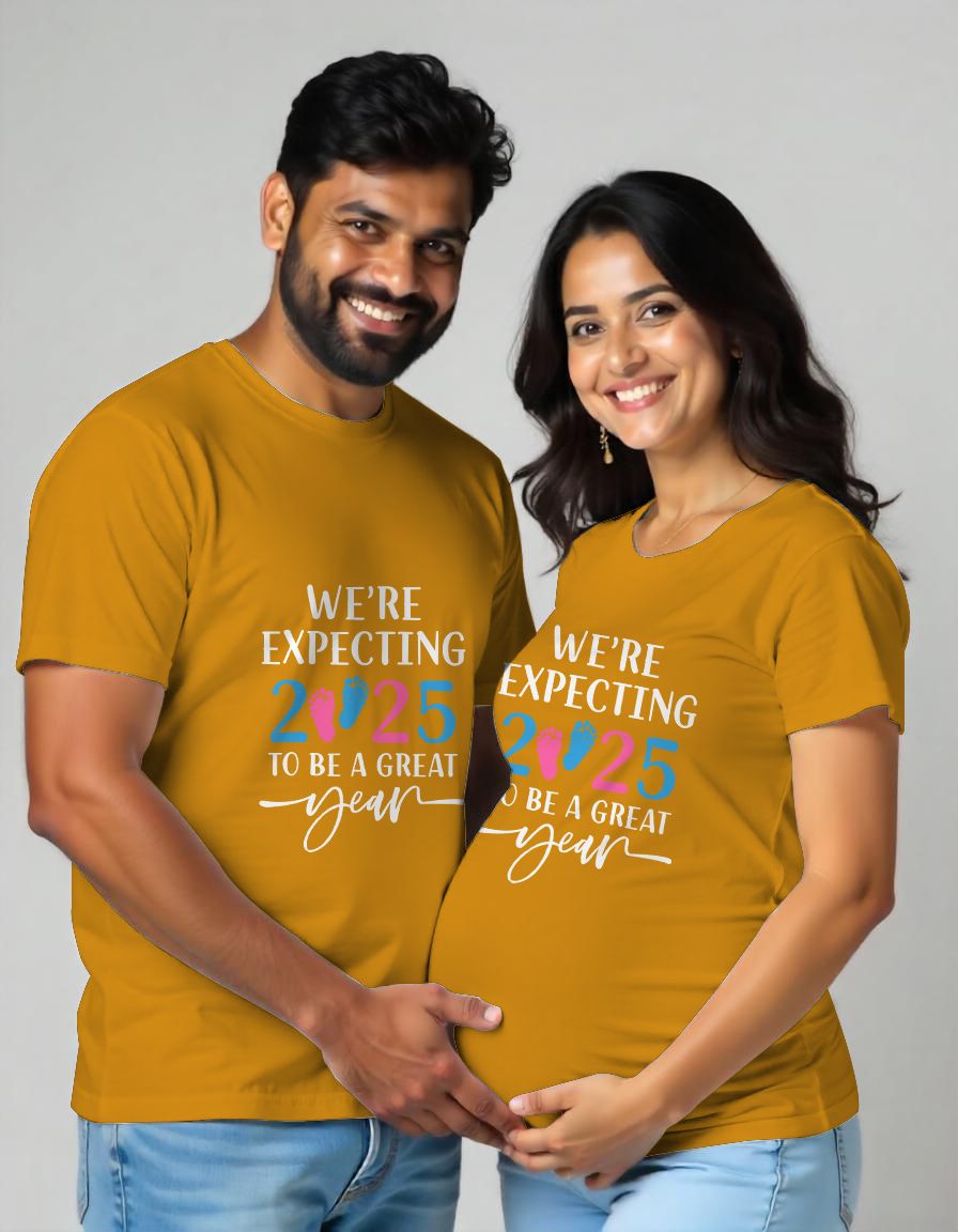 2025 to be a great year - We are expecting Maternity Couple Tshirts