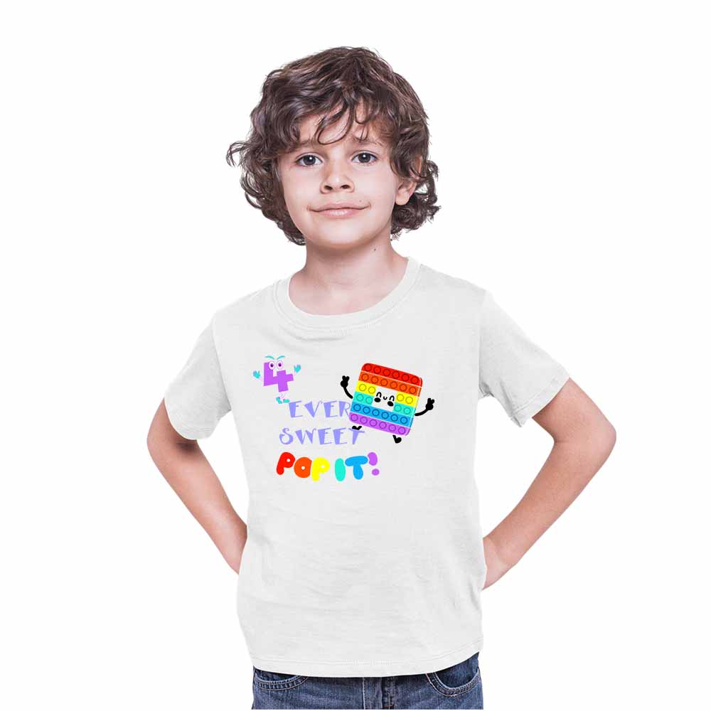 4rd Birthday Popi Game Theme Kids T-shirt