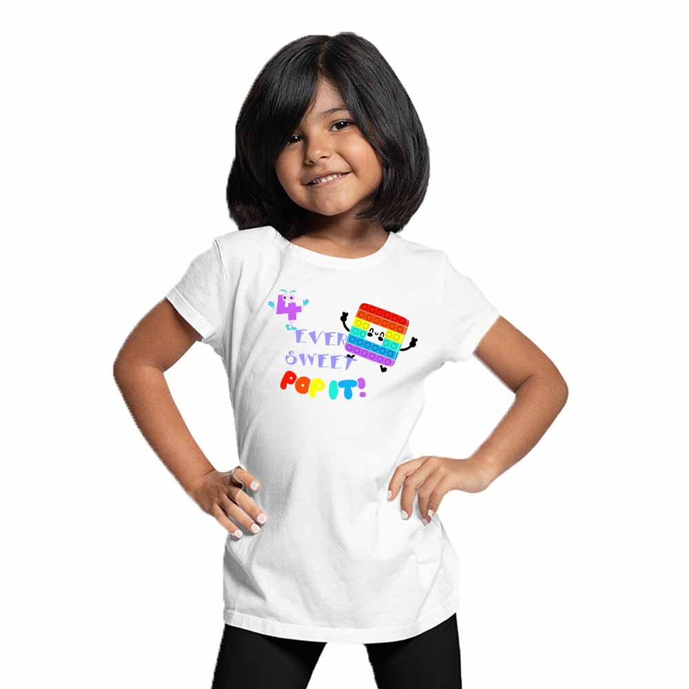 4rd Birthday Popi Game Theme Kids T-shirt