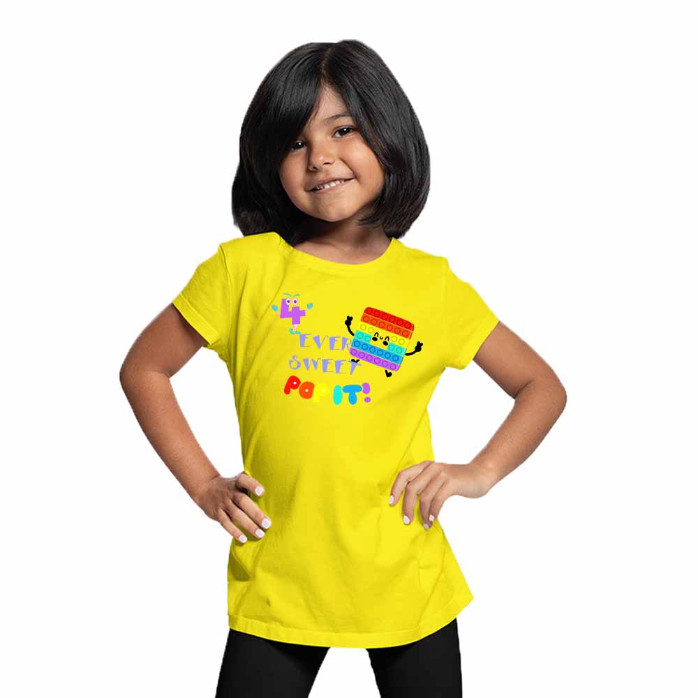 4rd Birthday Popi Game Theme Kids T-shirt
