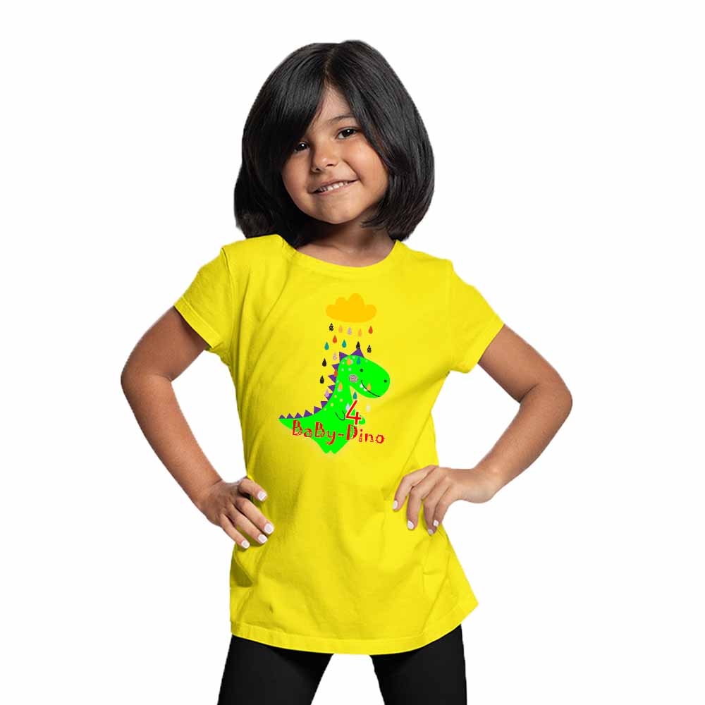 Baby Dino designed 4rd Birthday Theme Kids T-shirt