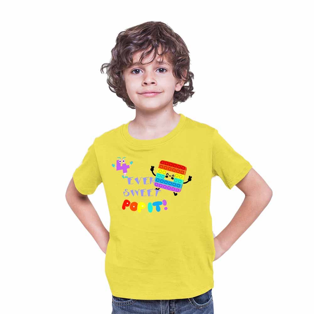 4rd Birthday Popi Game Theme Kids T-shirt