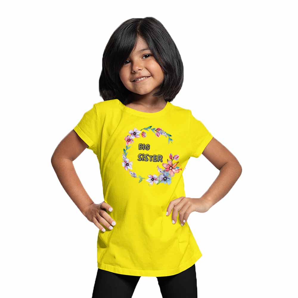 Big Sister with Flower Design T-Shirt